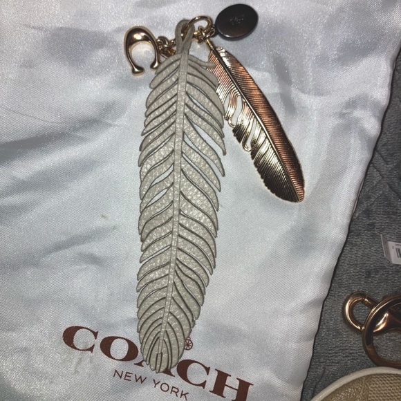Coach Accessories - Rare Coach Metallic Feather Keychain